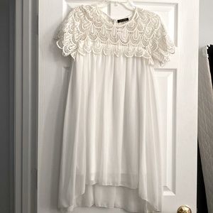 White Lace and Sheer Dress (M)